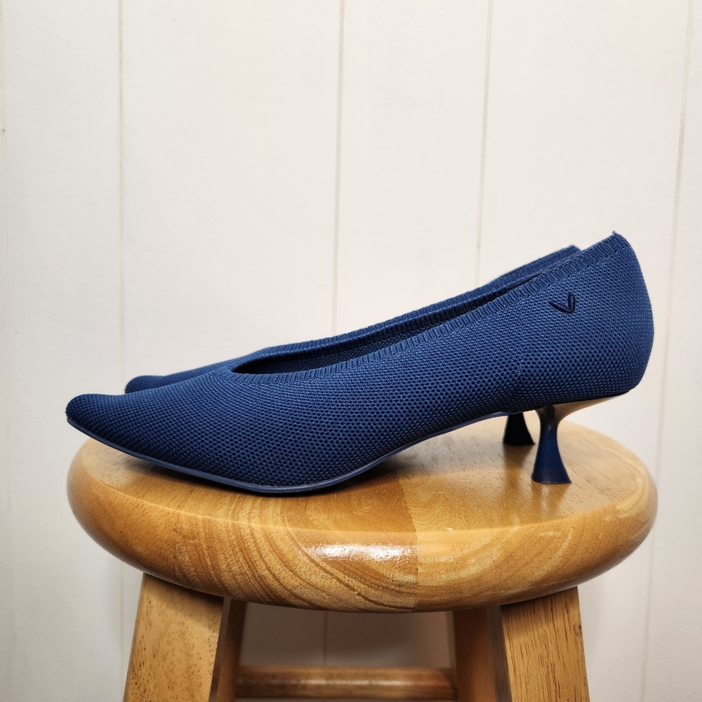 Vivaia Blue Stella Pointed-Toe Kitten Heels Women's Size 6.5 - Picture 7 of 8